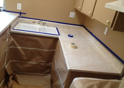 Sink refinishing service by Bathtub Refinishing Glendale AZ in progress.